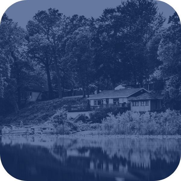 A house on a lake.