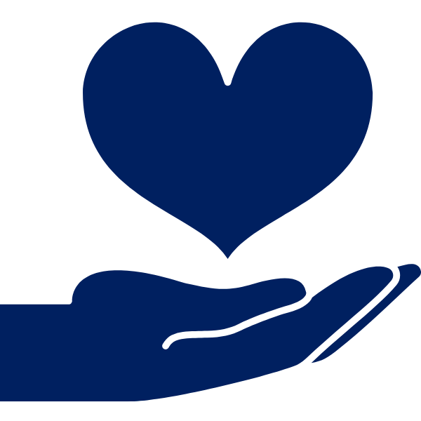 A hand holding a cartoon heart, indicative of the charitable giving that might be part of your estate planning.